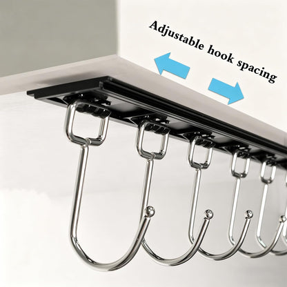 2PCS Utensil Racks with 8 Hooks 17 Inch Kitchen Utensil Holders Hanging Utensil Rack Multifunctional (17 inch)