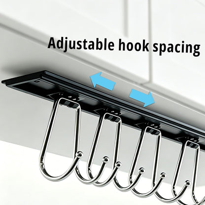 2PCS Utensil Racks with 8 Hooks 17 Inch Kitchen Utensil Holders Hanging Utensil Rack Multifunctional (17 inch)