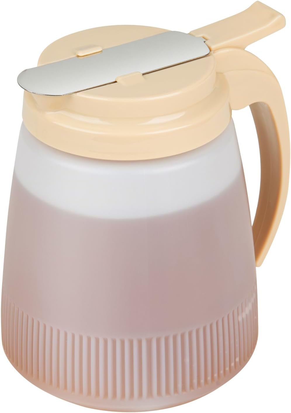 Chef 101 48 Ounce All Purpose Syrup Dispenser, 1 Honey Dispenser - Red Top, Stainless Steel Slide Cover, Plastic Pancake Syrup Bottle, Perfect For Diners, Restaurants, Home