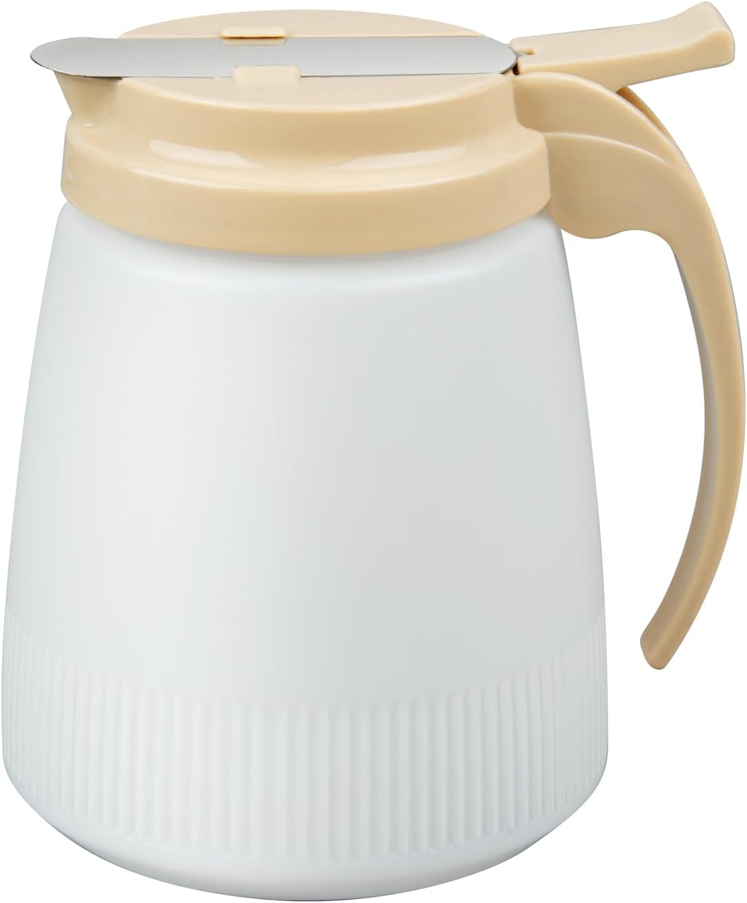 Chef 101 48 Ounce All Purpose Syrup Dispenser, 1 Honey Dispenser - Red Top, Stainless Steel Slide Cover, Plastic Pancake Syrup Bottle, Perfect For Diners, Restaurants, Home