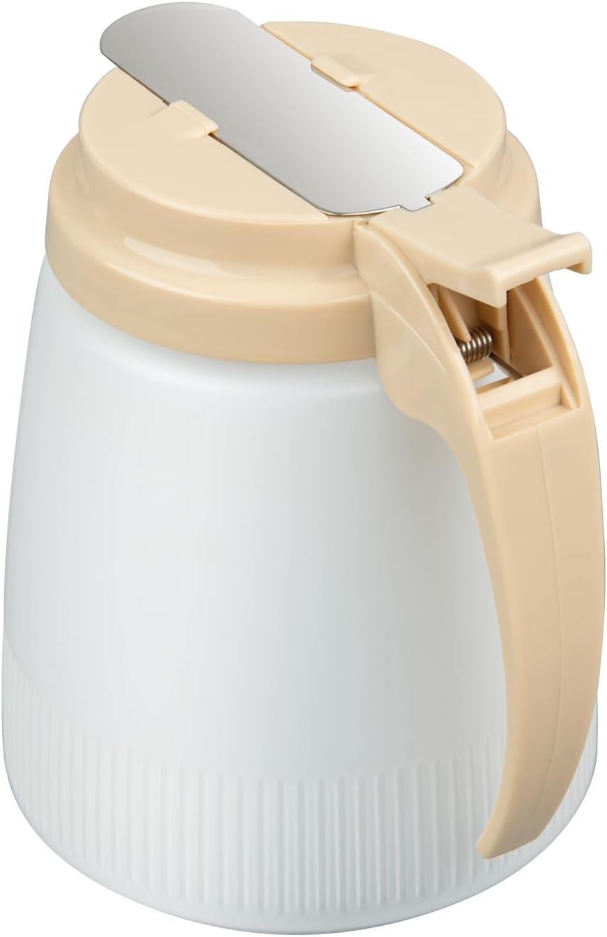 Chef 101 48 Ounce All Purpose Syrup Dispenser, 1 Honey Dispenser - Red Top, Stainless Steel Slide Cover, Plastic Pancake Syrup Bottle, Perfect For Diners, Restaurants, Home