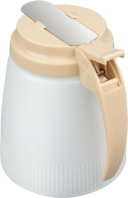 Chef 101 48 Ounce All Purpose Syrup Dispenser, 1 Honey Dispenser - Red Top, Stainless Steel Slide Cover, Plastic Pancake Syrup Bottle, Perfect For Diners, Restaurants, Home