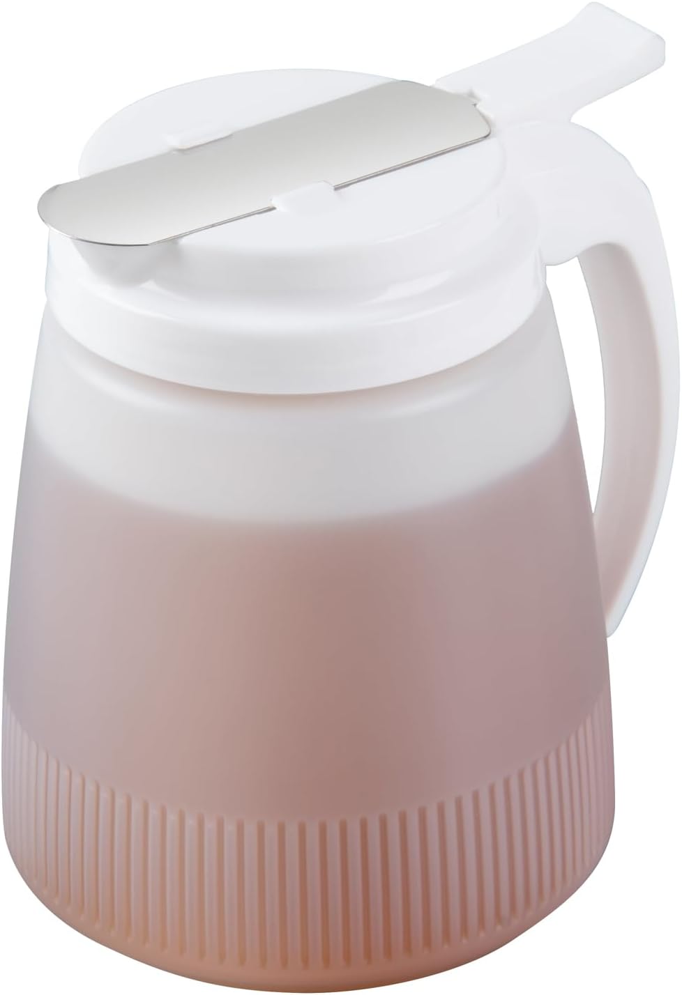 Chef 101 48 Ounce All Purpose Syrup Dispenser, 1 Honey Dispenser - Red Top, Stainless Steel Slide Cover, Plastic Pancake Syrup Bottle, Perfect For Diners, Restaurants, Home