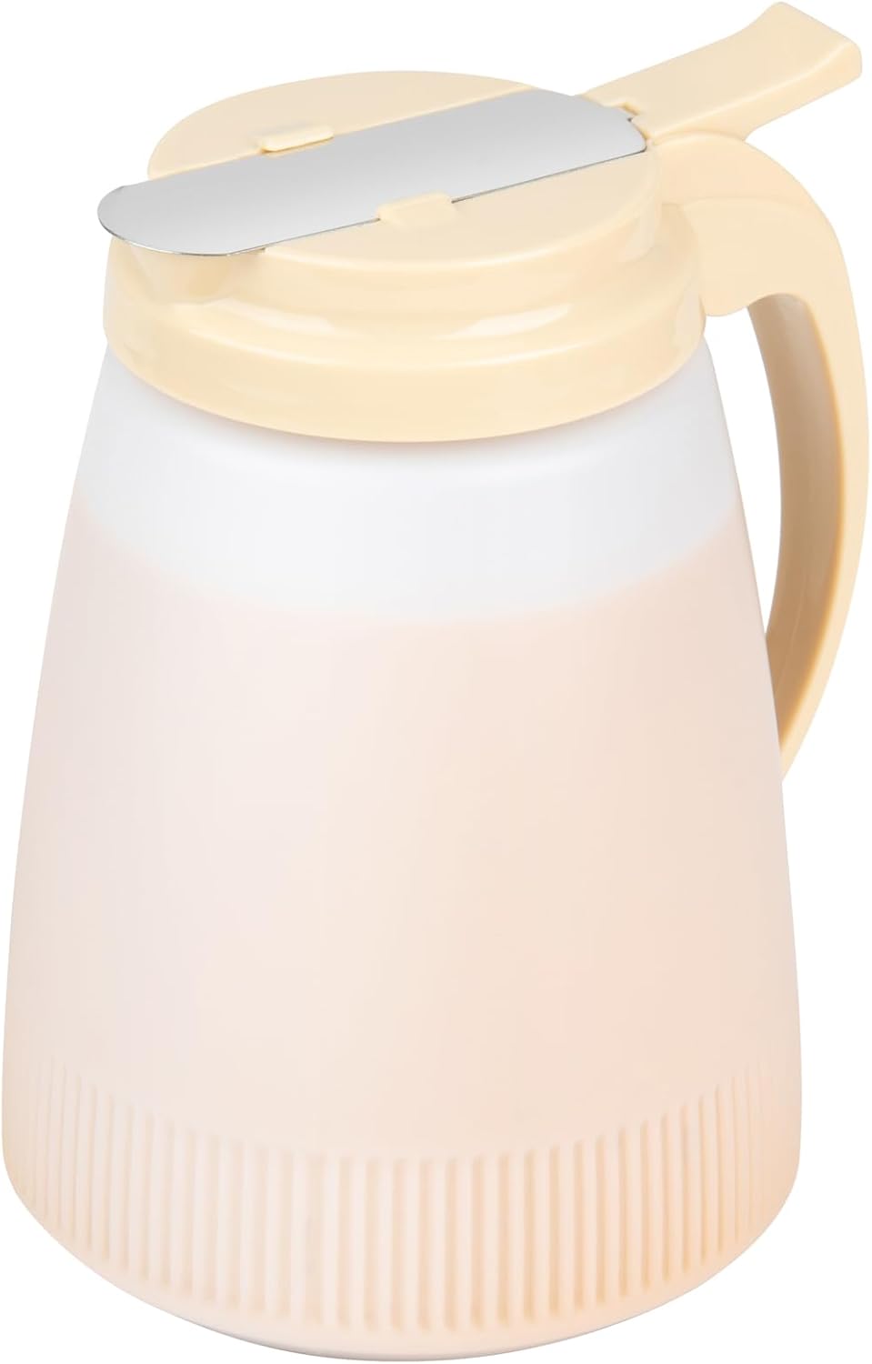 Chef 101 48 Ounce All Purpose Syrup Dispenser, 1 Honey Dispenser - Red Top, Stainless Steel Slide Cover, Plastic Pancake Syrup Bottle, Perfect For Diners, Restaurants, Home