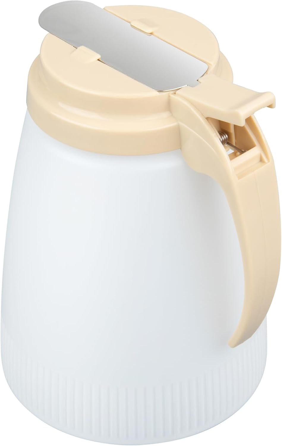 Chef 101 48 Ounce All Purpose Syrup Dispenser, 1 Honey Dispenser - Red Top, Stainless Steel Slide Cover, Plastic Pancake Syrup Bottle, Perfect For Diners, Restaurants, Home