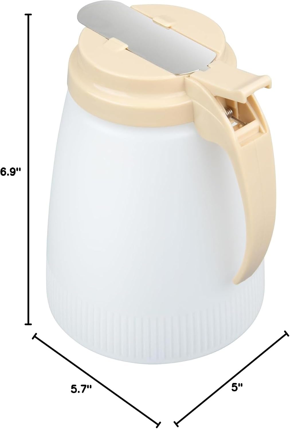 Chef 101 48 Ounce All Purpose Syrup Dispenser, 1 Honey Dispenser - Red Top, Stainless Steel Slide Cover, Plastic Pancake Syrup Bottle, Perfect For Diners, Restaurants, Home