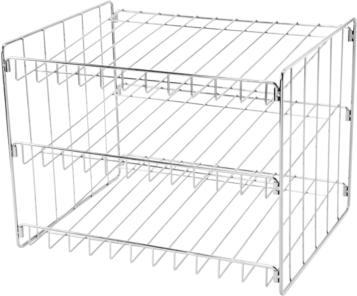3 Tier Can Organizer | Chrome Steel Canned Food Storage Rack | Holds 36 Cans | Space-Saving Pantry & Cabinet Storage Solution | Easy Access to Canned Goods | Freestanding Design