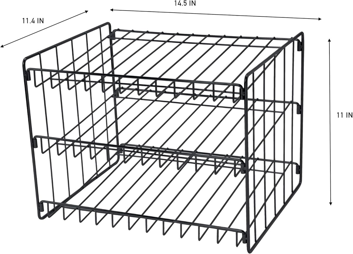 3 Tier Can Organizer | Chrome Steel Canned Food Storage Rack | Holds 36 Cans | Space-Saving Pantry & Cabinet Storage Solution | Easy Access to Canned Goods | Freestanding Design