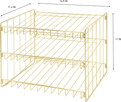 3 Tier Can Organizer | Chrome Steel Canned Food Storage Rack | Holds 36 Cans | Space-Saving Pantry & Cabinet Storage Solution | Easy Access to Canned Goods | Freestanding Design