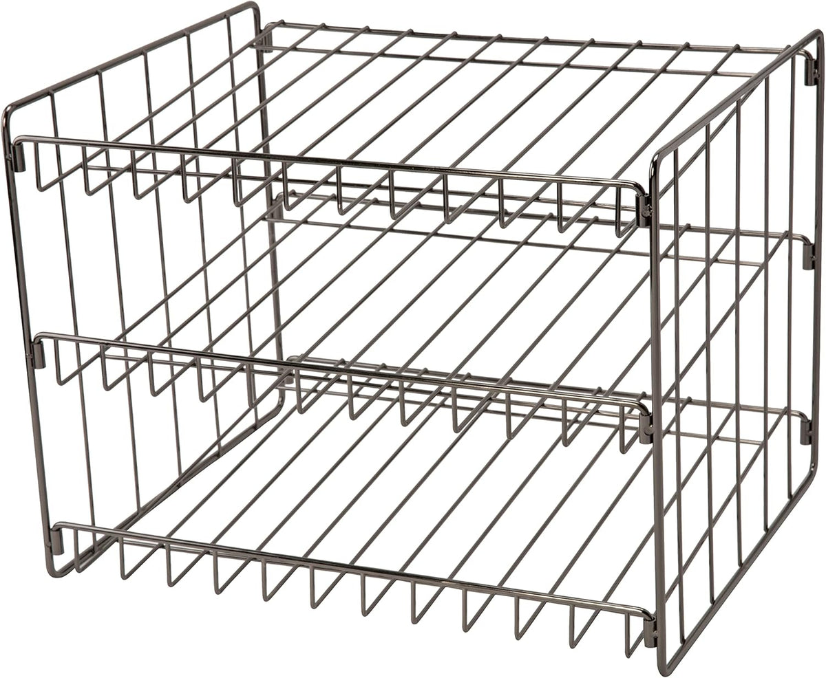 3 Tier Can Organizer | Chrome Steel Canned Food Storage Rack | Holds 36 Cans | Space-Saving Pantry & Cabinet Storage Solution | Easy Access to Canned Goods | Freestanding Design