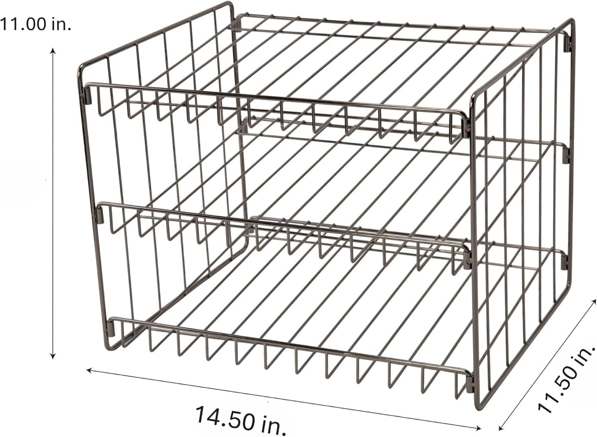 3 Tier Can Organizer | Chrome Steel Canned Food Storage Rack | Holds 36 Cans | Space-Saving Pantry & Cabinet Storage Solution | Easy Access to Canned Goods | Freestanding Design
