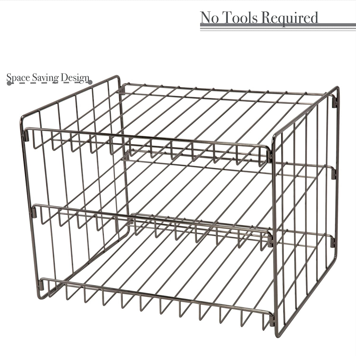 3 Tier Can Organizer | Chrome Steel Canned Food Storage Rack | Holds 36 Cans | Space-Saving Pantry & Cabinet Storage Solution | Easy Access to Canned Goods | Freestanding Design