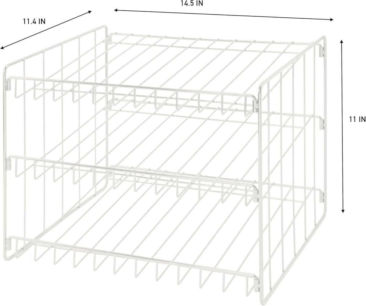 3 Tier Can Organizer | Chrome Steel Canned Food Storage Rack | Holds 36 Cans | Space-Saving Pantry & Cabinet Storage Solution | Easy Access to Canned Goods | Freestanding Design