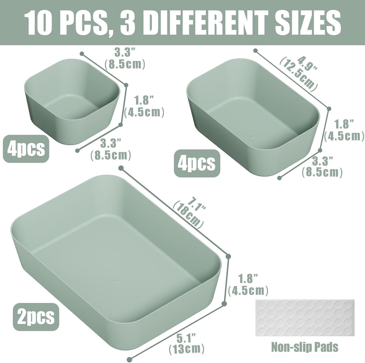 Drawer Organizers Bins for Bathroom Makeup Desk Office