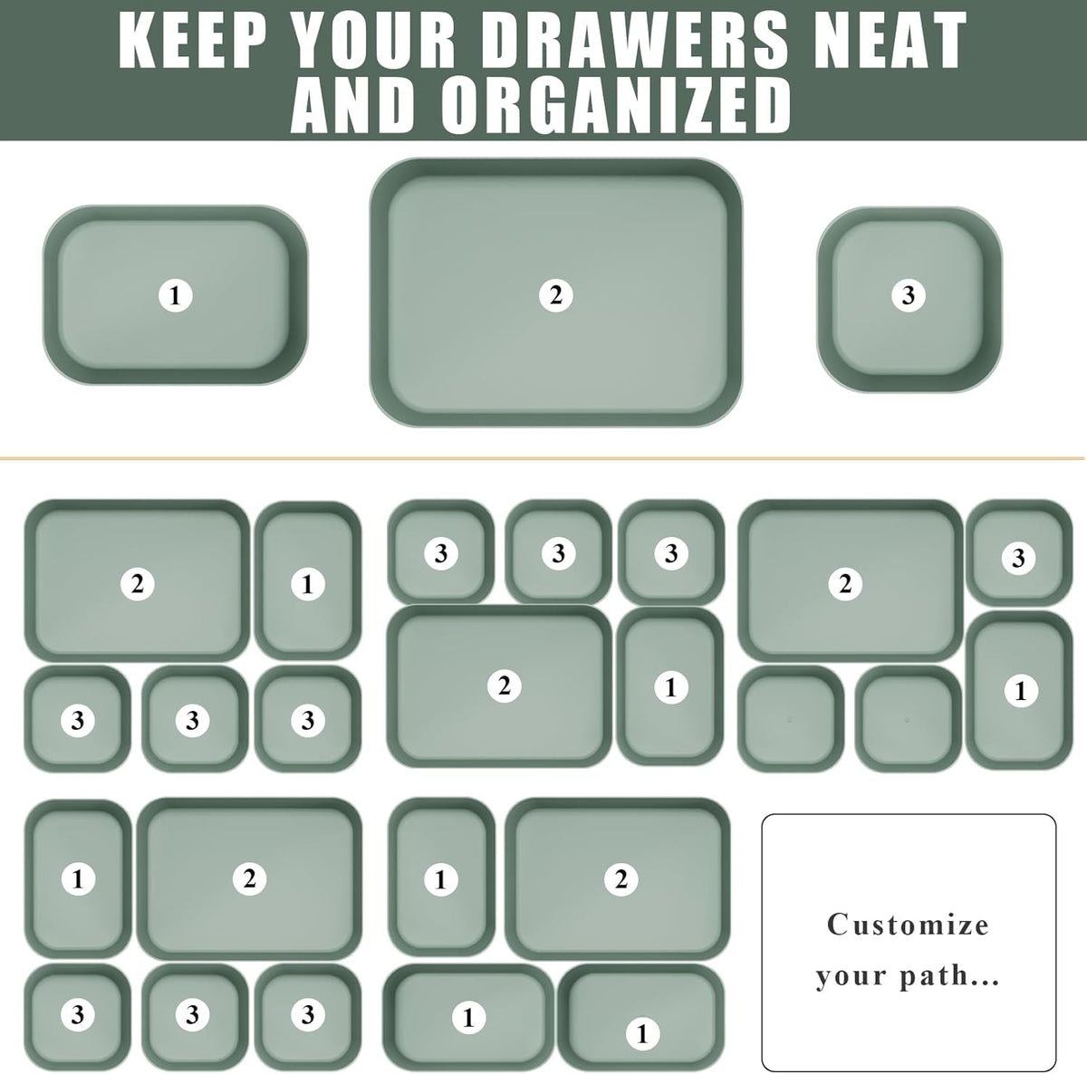 Drawer Organizers Bins for Bathroom Makeup Desk Office