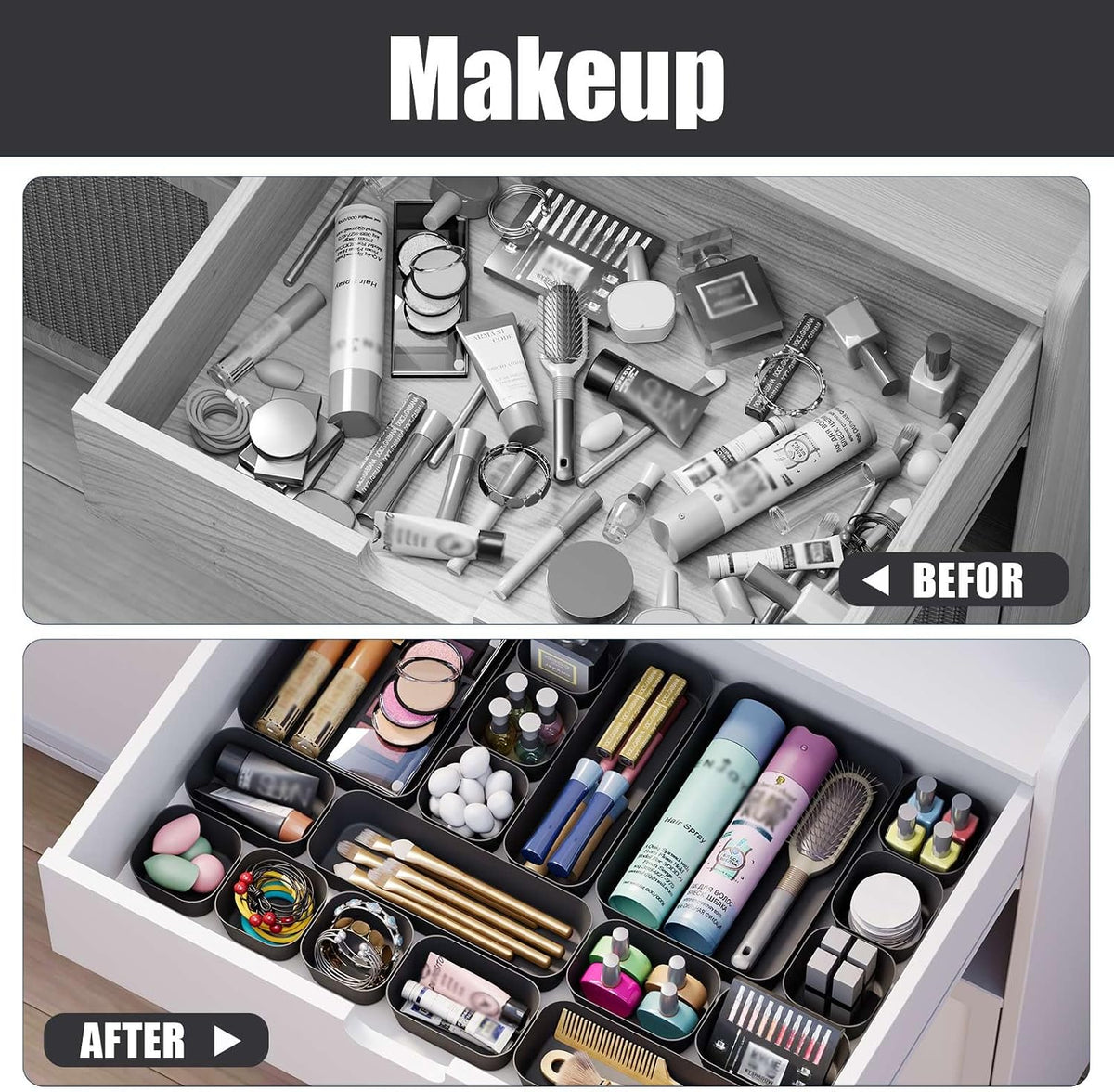 Drawer Organizers Bins for Bathroom Makeup Desk Office