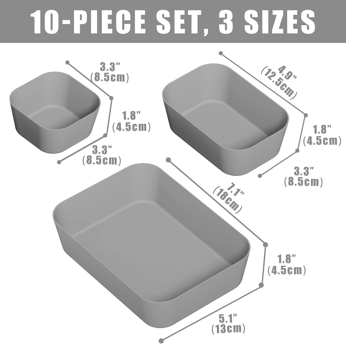 Drawer Organizers Bins for Bathroom Makeup Desk Office