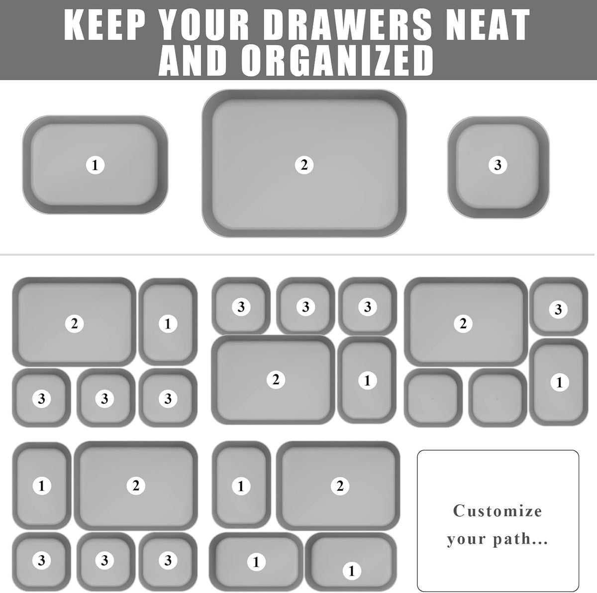Drawer Organizers Bins for Bathroom Makeup Desk Office