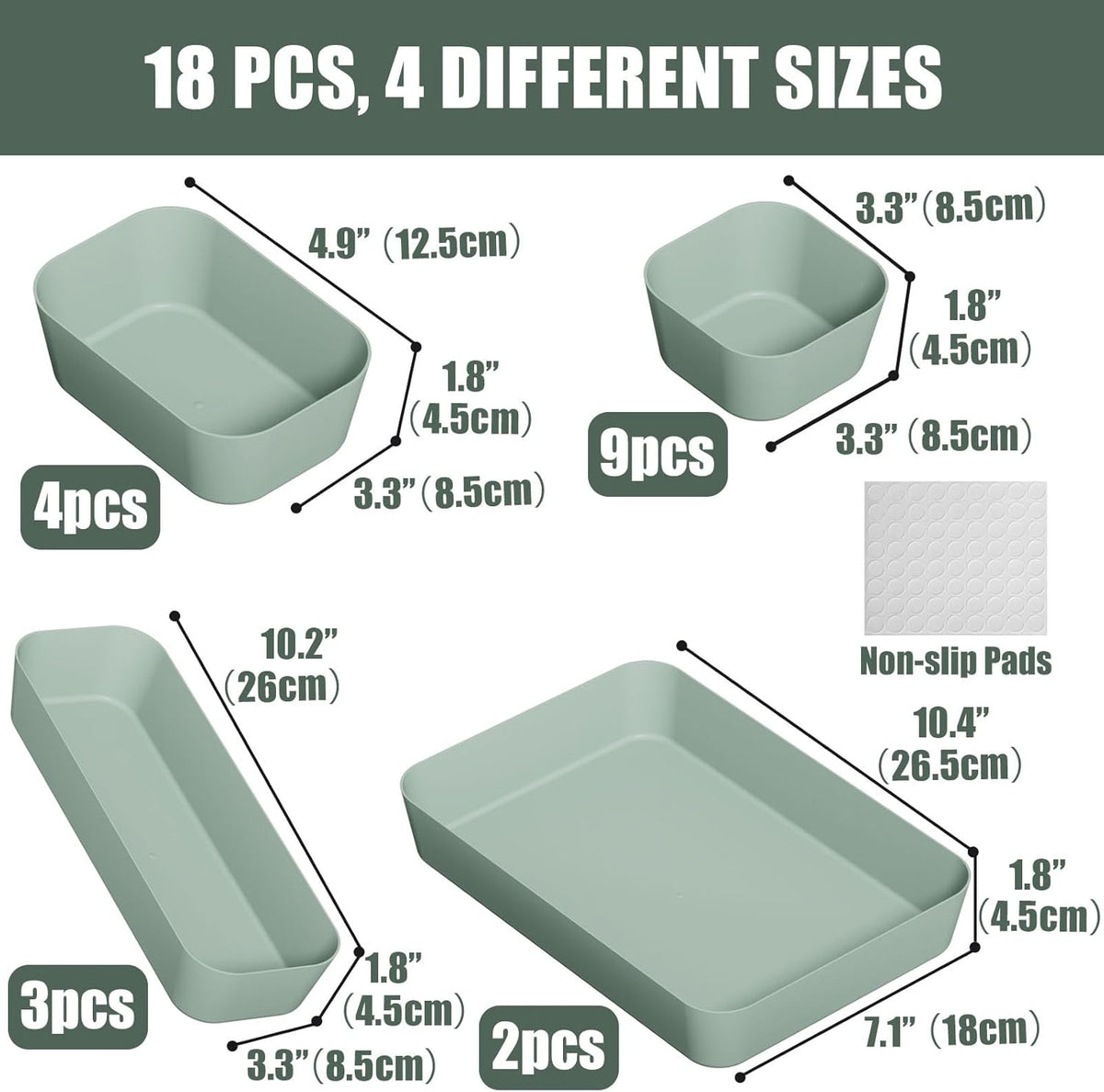 Drawer Organizers Bins for Bathroom Makeup Desk Office