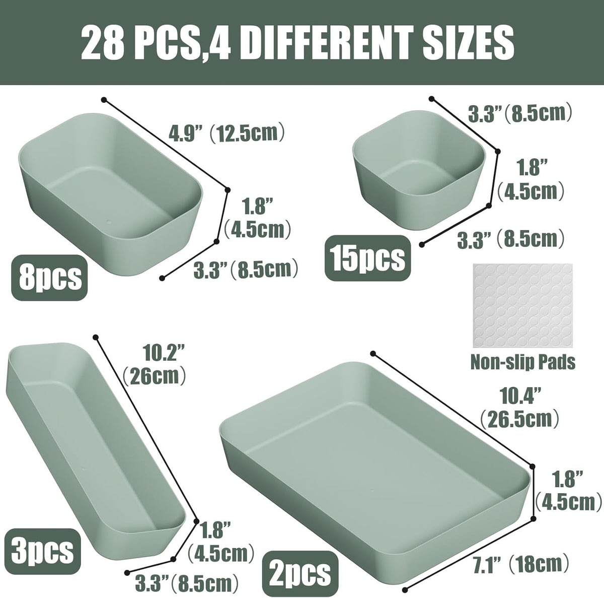 Drawer Organizers Bins for Bathroom Makeup Desk Office