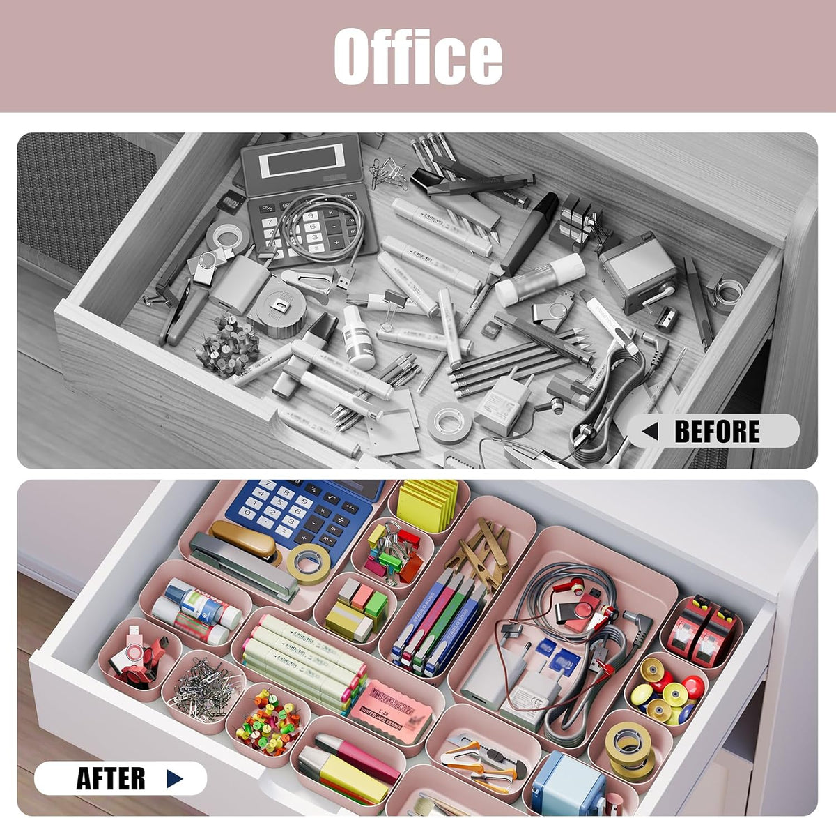 Drawer Organizers Bins for Bathroom Makeup Desk Office