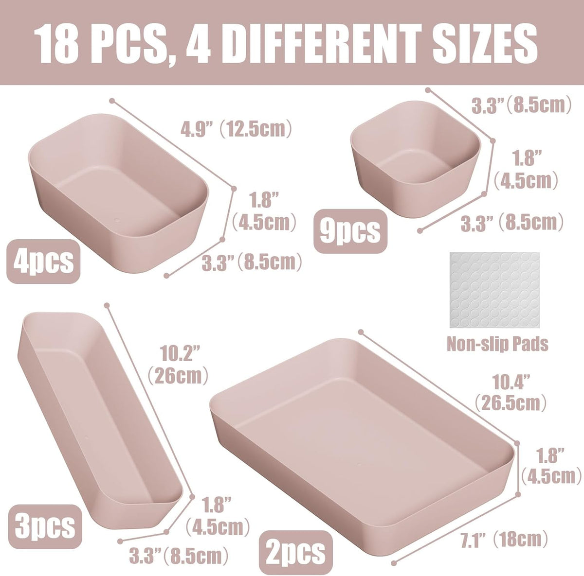 Drawer Organizers Bins for Bathroom Makeup Desk Office