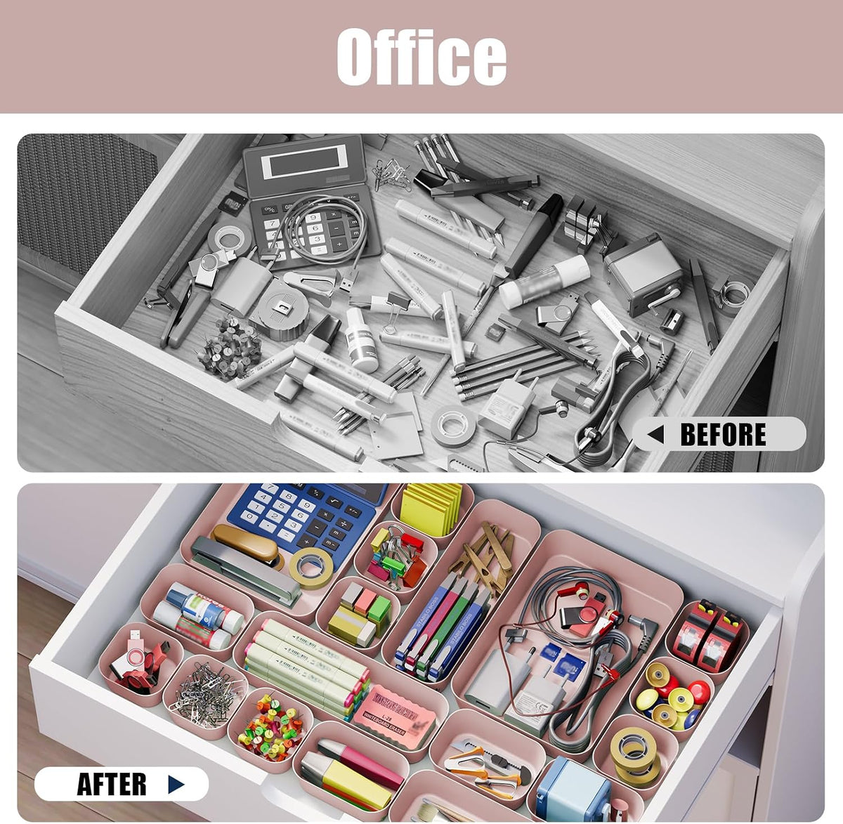 Drawer Organizers Bins for Bathroom Makeup Desk Office