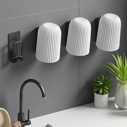 2pcs Mug Hooks Wall-Mounted Mug Holder, Coffee Cups Holder Hanger no Drilling,Mug Rack Hooks with 4 Cup Holders,RV Must Haves Cups Storage Hooks for Kitchen,Living Room,Office (Black)