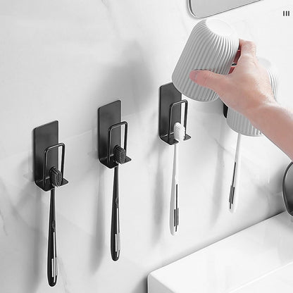 2pcs Mug Hooks Wall-Mounted Mug Holder, Coffee Cups Holder Hanger no Drilling,Mug Rack Hooks with 4 Cup Holders,RV Must Haves Cups Storage Hooks for Kitchen,Living Room,Office (Black)