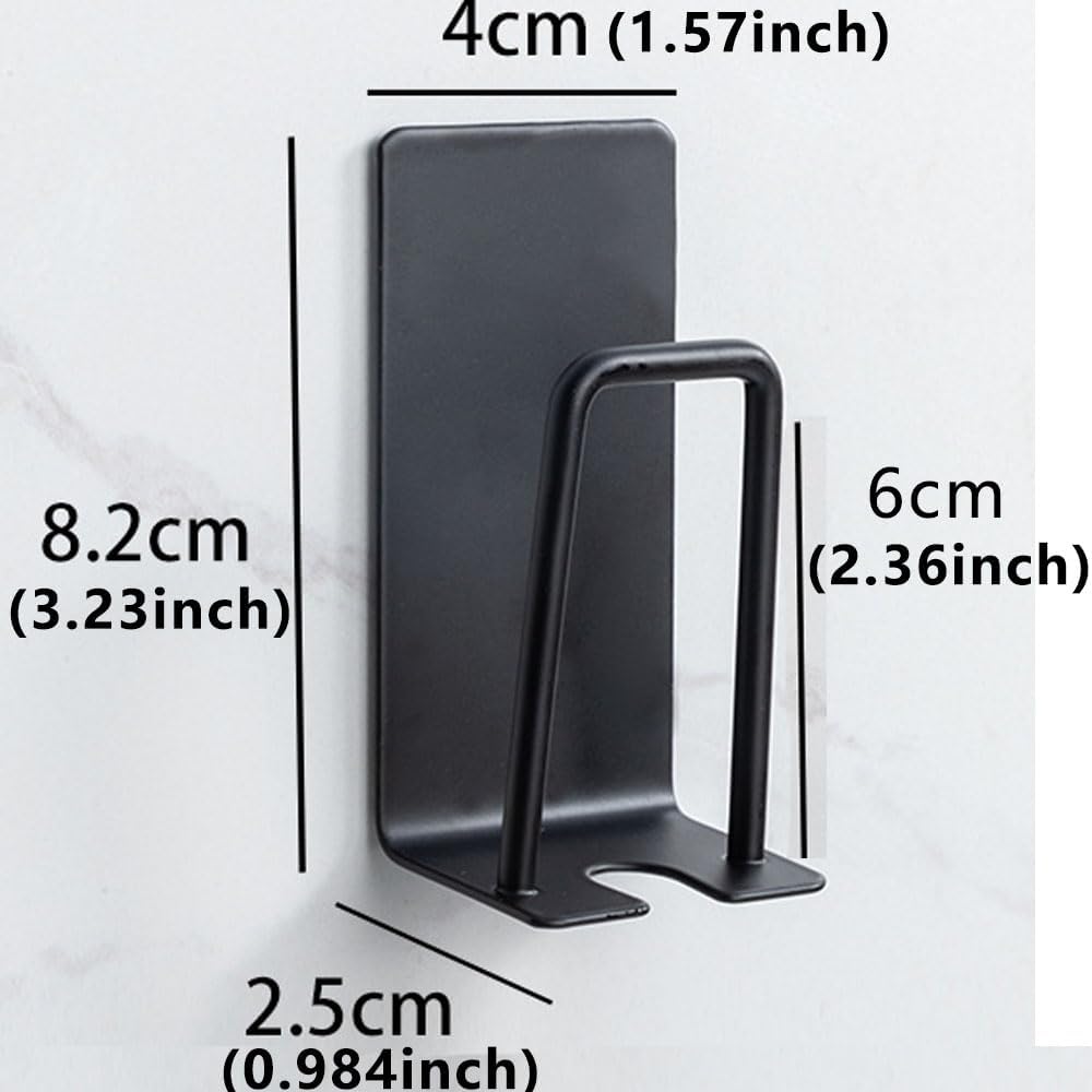 2pcs Mug Hooks Wall-Mounted Mug Holder, Coffee Cups Holder Hanger no Drilling,Mug Rack Hooks with 4 Cup Holders,RV Must Haves Cups Storage Hooks for Kitchen,Living Room,Office (Black)