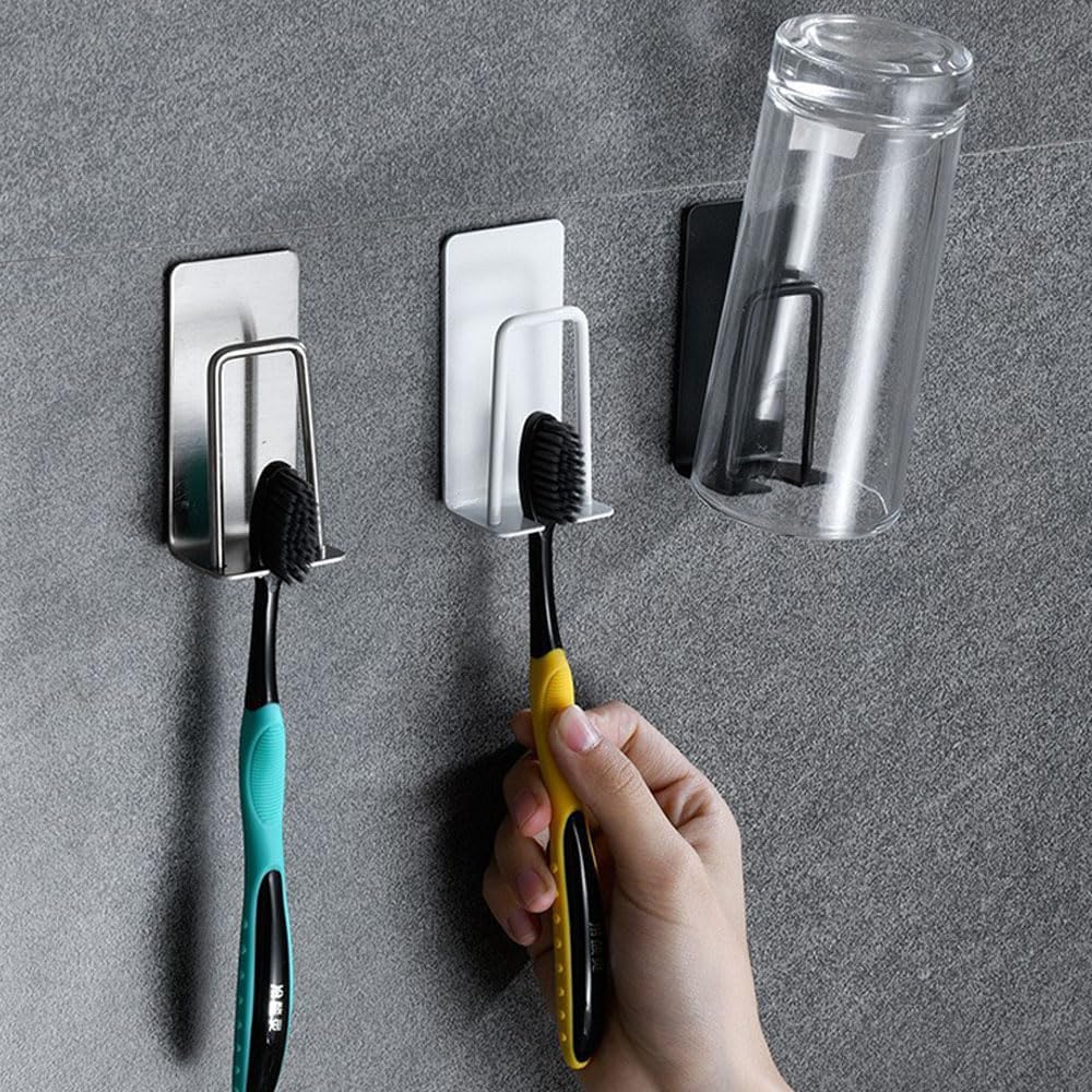 2pcs Mug Hooks Wall-Mounted Mug Holder, Coffee Cups Holder Hanger no Drilling,Mug Rack Hooks with 4 Cup Holders,RV Must Haves Cups Storage Hooks for Kitchen,Living Room,Office (Black)