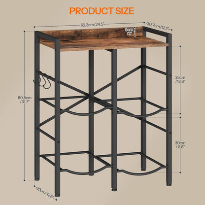 5 Gallon Water Jug Holder 6 Bottles, Water Jug Rack, 3 Tier Water Bottle Holder with X-Shape Reinforcement, for Kitchen, Living Room, Office, Rustic Brown and Black BF03ST01