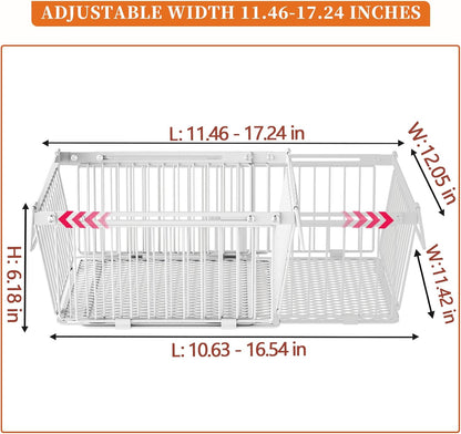 Large Freezer Organizer Bins，Upgraded Bottom Leak-Proof net，Fit 10 to 20 Cu.Ft Deep Freezer，2Pack， Expandable Stackable Chest Freezer Organizer Bins , for Fridge, Deep Freezer, Cabinet（White）