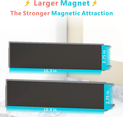 Magnetic Spice Rack For Refrigerator, Magnetic Fridge Shelf For Kitchen, Magnetic Shelf For Fridge Space Saving Black With Magnetic Paper Towel Holder