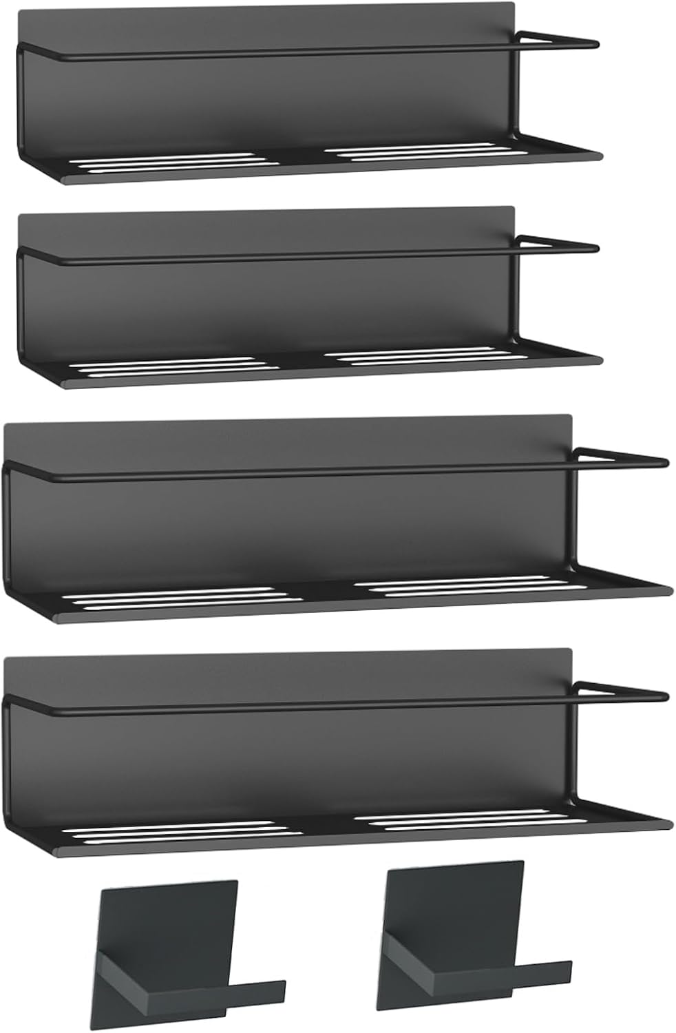 Magnetic Spice Rack For Refrigerator, Magnetic Fridge Shelf For Kitchen, Magnetic Shelf For Fridge Space Saving Black With Magnetic Paper Towel Holder