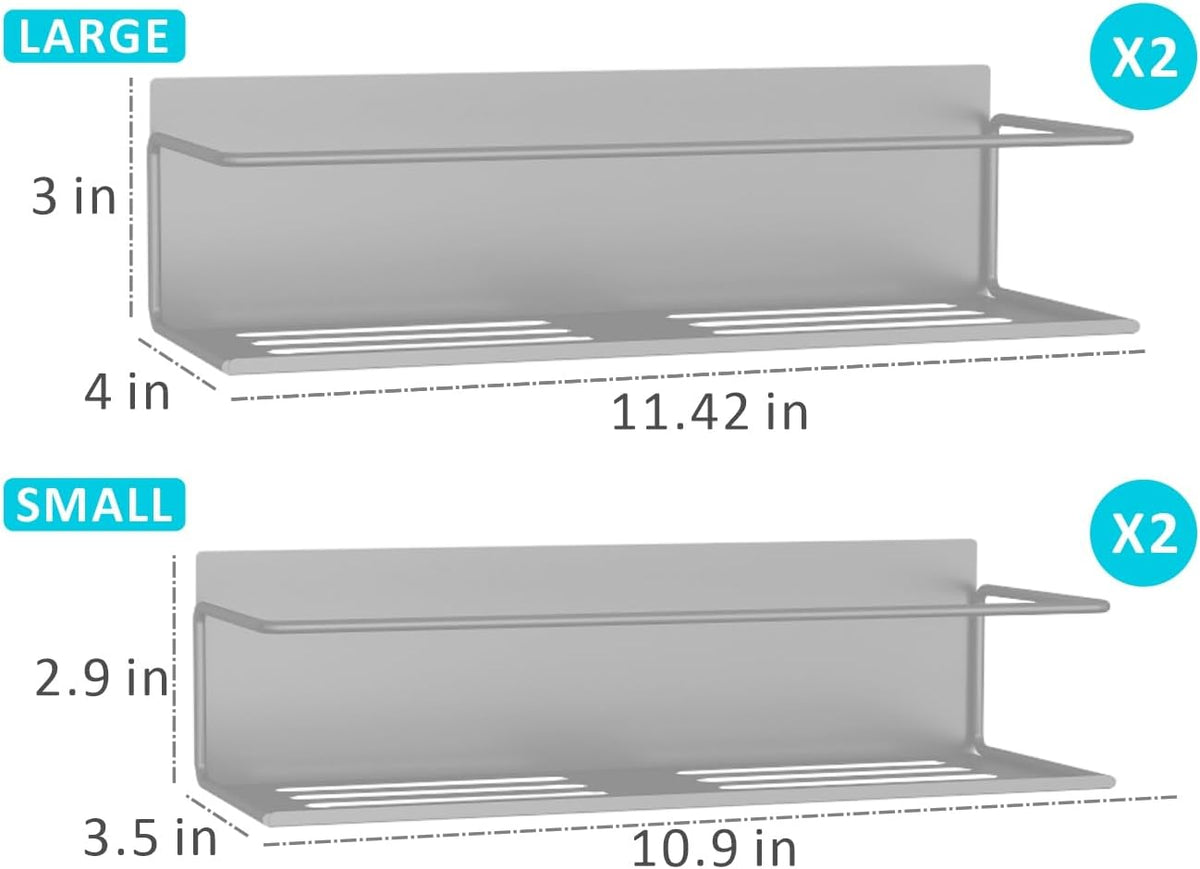 Magnetic Spice Rack For Refrigerator, Magnetic Fridge Shelf For Kitchen, Magnetic Shelf For Fridge Space Saving Black With Magnetic Paper Towel Holder