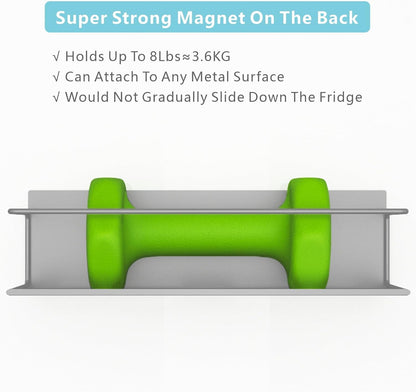 Magnetic Spice Rack For Refrigerator, Magnetic Fridge Shelf For Kitchen, Magnetic Shelf For Fridge Space Saving Black With Magnetic Paper Towel Holder