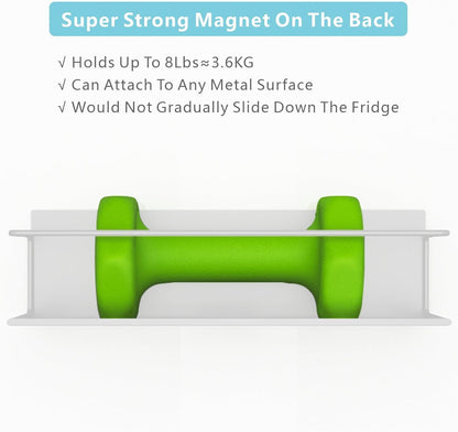 Magnetic Spice Rack For Refrigerator, Magnetic Fridge Shelf For Kitchen, Magnetic Shelf For Fridge Space Saving Black With Magnetic Paper Towel Holder