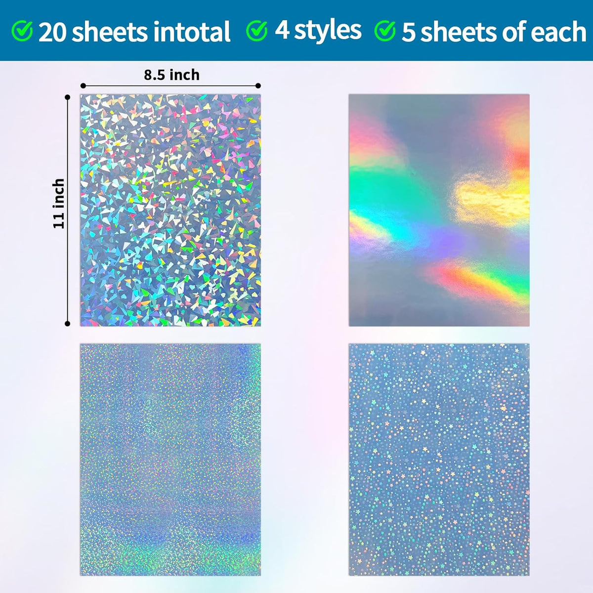 Printable Transparent Sticker Paper, Laser & Inkjet Printable 8.5 x 11 Inches Dries Quickly Stickers Clear Label 22 pcs