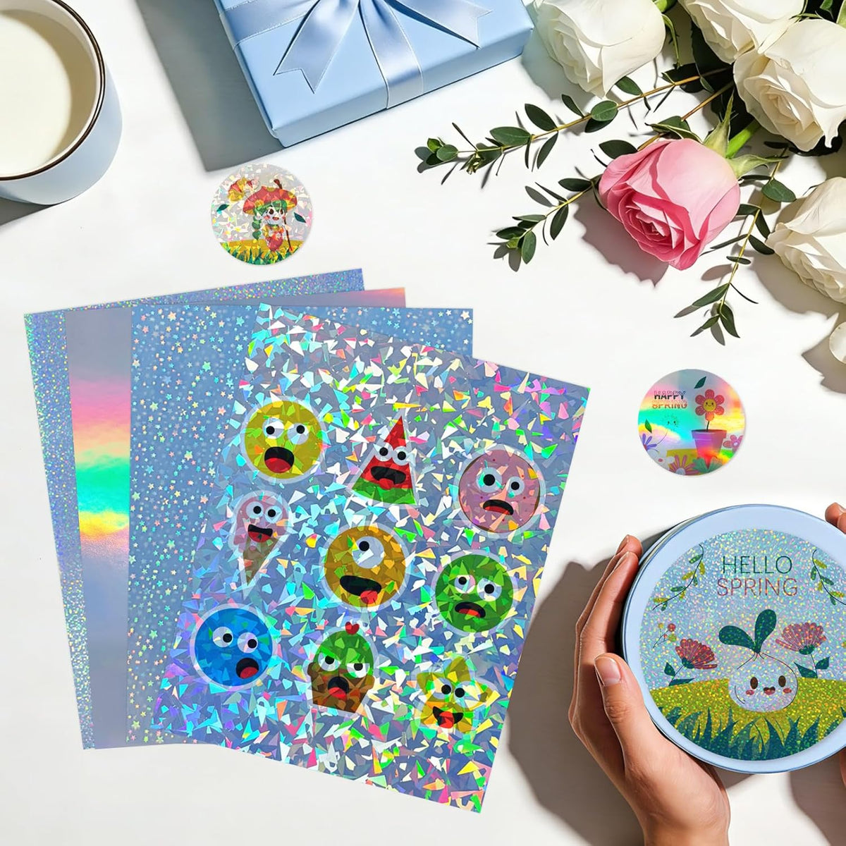 Printable Transparent Sticker Paper, Laser & Inkjet Printable 8.5 x 11 Inches Dries Quickly Stickers Clear Label 22 pcs