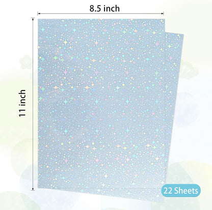 Printable Transparent Sticker Paper, Laser & Inkjet Printable 8.5 x 11 Inches Dries Quickly Stickers Clear Label 22 pcs