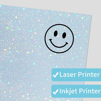 Printable Transparent Sticker Paper, Laser & Inkjet Printable 8.5 x 11 Inches Dries Quickly Stickers Clear Label 22 pcs