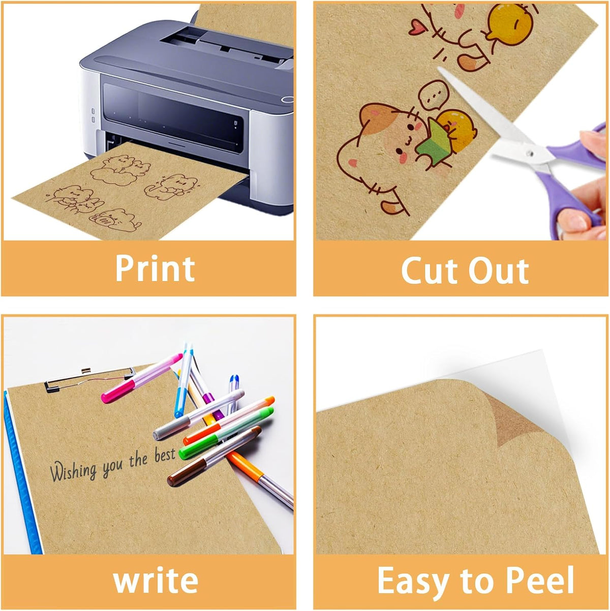 Printable Transparent Sticker Paper, Laser & Inkjet Printable 8.5 x 11 Inches Dries Quickly Stickers Clear Label 22 pcs