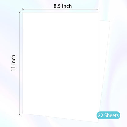 Printable Transparent Sticker Paper, Laser & Inkjet Printable 8.5 x 11 Inches Dries Quickly Stickers Clear Label 22 pcs