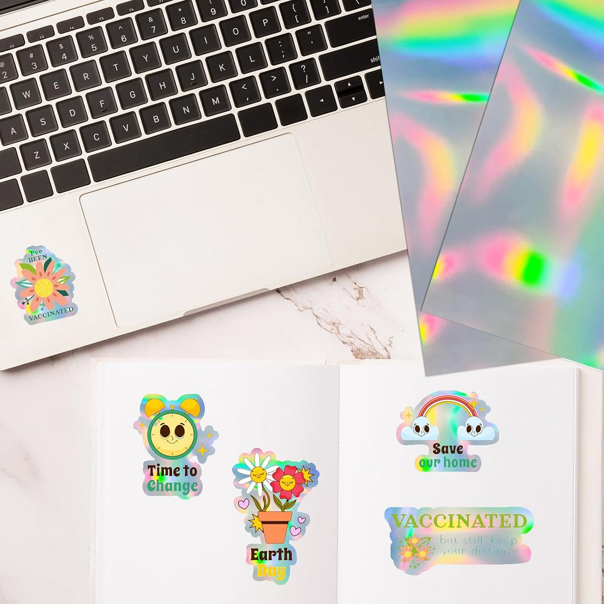 Printable Transparent Sticker Paper, Laser & Inkjet Printable 8.5 x 11 Inches Dries Quickly Stickers Clear Label 22 pcs