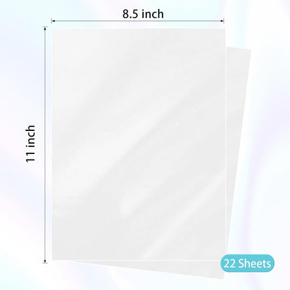 Printable Transparent Sticker Paper, Laser & Inkjet Printable 8.5 x 11 Inches Dries Quickly Stickers Clear Label 22 pcs