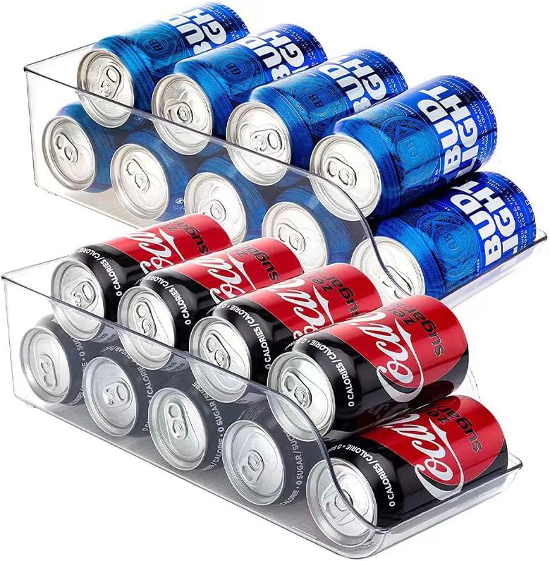 Stacking Can Dispenser，Soda Can Organizer for Pantry,Soda Can Drink Organizer Dispenser for Refrigerator Fridge Pantry，Refrigerator Organizers and Storage Sack Canning Racks，1 Pack