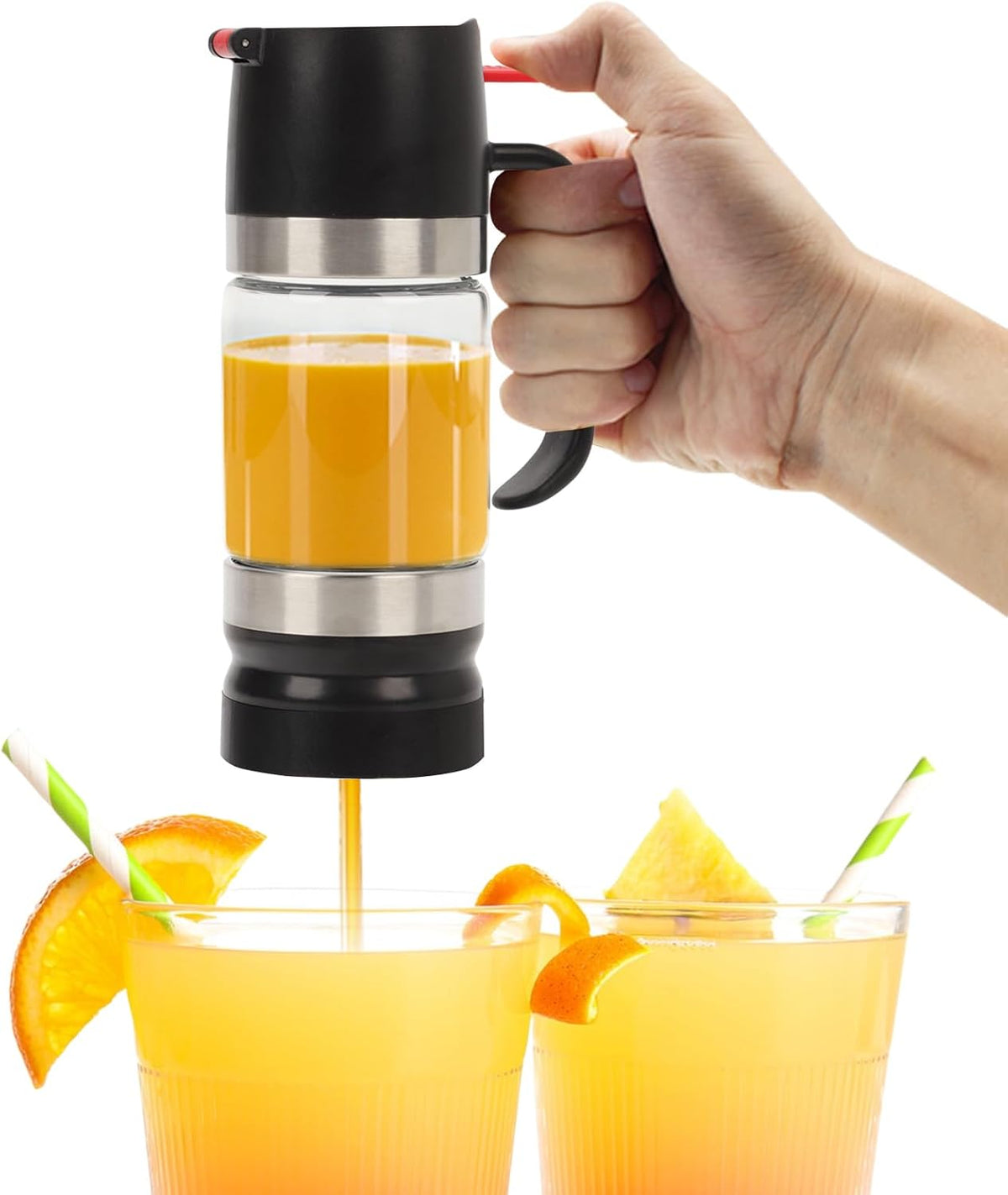 Honey Dispenser, Glass Honey Dispenser No Drip, Honeys Pot with Stand, Refillable Honeys Container, No Drip Glass Syrup Container for Syrup, Agave, Salad Dressing, Breakfast Use (Black, 12Oz)