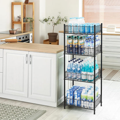 Water Bottle Holder Rack 3 Tier Soda Drink Organizer Vertical Metal Food Storage Shelf for Kitchen Countertop Pantry, Can Storage Organizer for Pantry
