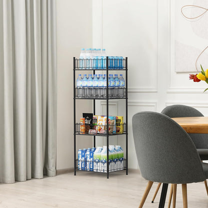 Water Bottle Holder Rack 3 Tier Soda Drink Organizer Vertical Metal Food Storage Shelf for Kitchen Countertop Pantry, Can Storage Organizer for Pantry
